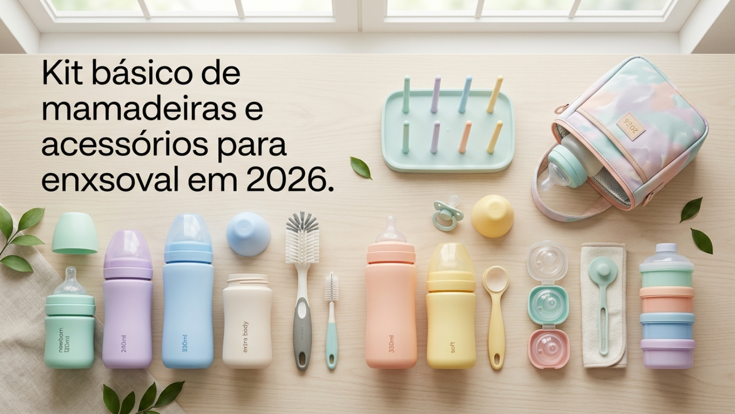 Kit básico de mamadeiras e acessórios para enxoval 